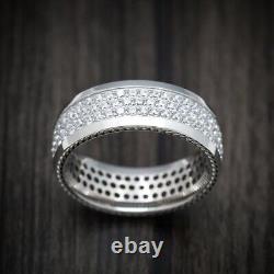 0.75 Ct Round Cut Moissanite Men's Wedding Band Ring Real 925 Sterling Silver