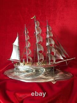 1 4 Mast Ship Schooner Made of Sterling Silver 925