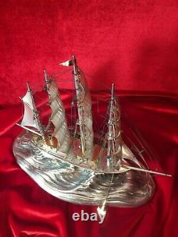 1 4 Mast Ship Schooner Made of Sterling Silver 925