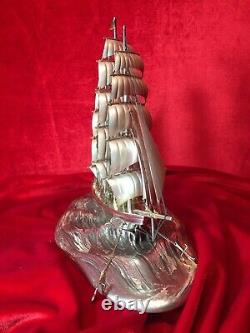 1 4 Mast Ship Schooner Made of Sterling Silver 925