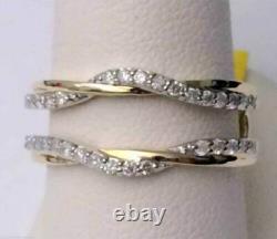 1.40CT Lab Created 14K Yellow Gold Over Engagement Enhancer Wrap Ring Guard