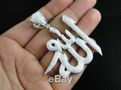 1.50Ct Round Diamond Custom Made Allah Arabic Islamic Pendant White Gold Finish