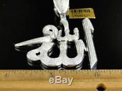1.50Ct Round Diamond Custom Made Allah Arabic Islamic Pendant White Gold Finish