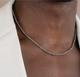 1.5mm Sterling Silver Rope Chain Necklace Diamond Cut Oxidized Made in ITALY