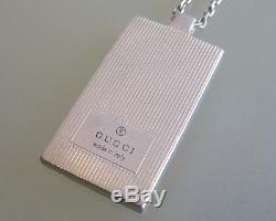 100% Authentic GUCCI Sterling Silver 925 Plate Chain Necklace Made In Italy