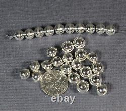 100 Bench Made Beads 7mm Sterling Silver with Raised Seam Lot of 100