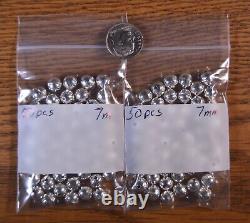 100 Bench Made Beads 7mm Sterling Silver with Raised Seam Lot of 100