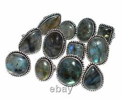 1000Pcs Labradorite Gemstone Ring Wholesale Lot 925 Sterling Silver Plated WHR-3