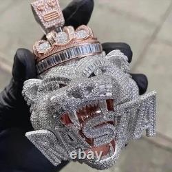 10Ct Baguette Cut Tester Pass Moissanite Custom Mens Pendant 925 Sterling Silver