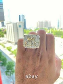10K Yellow Gold Finish VVS1/D Diamond 4.50 CT KING SELF MADE Men Hip Hop Ring
