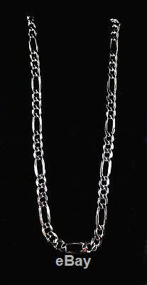 10MM Wide Solid 925 Sterling Silver Men's FIGARO Chain Necklace Made in Italy