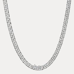 10mm Double Curb Link Chain Necklace Solid 925 Sterling Silver MADE IN ITALY