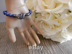 $1100 Stephen Webster England Made Me Blue Ceramic bead Sapphire Bracelet Med/Sm
