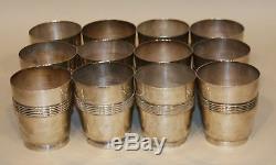 12 William Spratling Made in Mexico Sterling Silver Ribbed 10 Oz Cups Tumblers