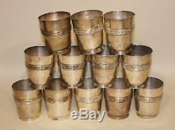 12 William Spratling Made in Mexico Sterling Silver Ribbed 10 Oz Cups Tumblers