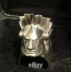 134g. CUSTOM MADE-BEYOND UNREAL King Baby Mohican Ring. 925 By Mitchell Binder