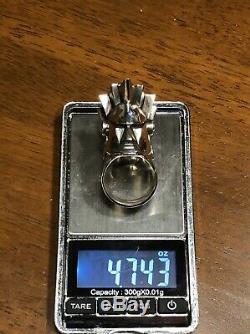 134g. CUSTOM MADE-BEYOND UNREAL King Baby Mohican Ring. 925 By Mitchell Binder