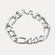 13mm Figaro Bracelet 925 Sterling Silver or 14k Gold Vermeil Made in Italy