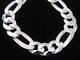 13mm Mens DC Figaro Solid 925 Sterling Silver Chain Necklace Made in ITALY