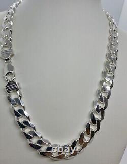 13mm Solid 925 Sterling Silver Cuban Link Chain Necklace Men 20-30 Made Italy