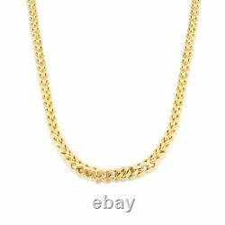 14K Gold over 925 Sterling Silver 3MM Franco Chain Necklace Made in Italy