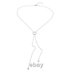 14K WHITE GOLD OVER 925 STERLING SILVER TWO DROP HEART NECKLACE With LAB DIAMONDS