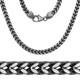 14k Black Gold 925 Sterling Silver Square Franco Mens Chain ITALY made Necklace