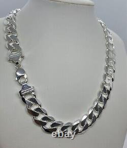 15mm Solid 925 Sterling Silver Cuban Link Chain Necklace Men 20-30 Made Italy