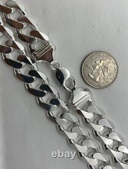 15mm Solid 925 Sterling Silver Cuban Link Chain Necklace Men 20-30 Made Italy
