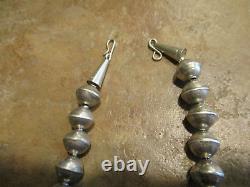 17 DYNAMITE OLD PAWN Navajo Graduated Sterling PEARLS Bench Made Bead Necklace