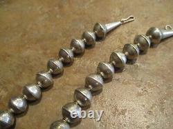 17 DYNAMITE OLD PAWN Navajo Graduated Sterling PEARLS Bench Made Bead Necklace