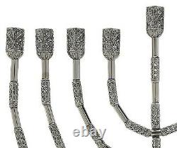 17 Large Sterling Silver Filigree Hanukkah Menorah Jewish Lamp Made in Israel