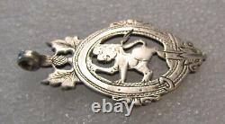 1897 Sterling Silver Pendant SCOTTISH LION / THISTLE / CLAN BROOCH Hand Made