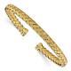 18k Yellow Gold Sterling Silver Italian Made Cable Cuff Woven Bangle Bracelet