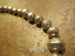 19 OLD PAWN Navajo Graduated Sterling Silver PEARLS Bench Made Bead Necklace