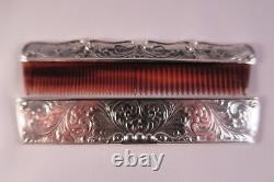 19 century sterling silver comb, excellent, celulloide comb made in Switzland