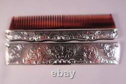 19 century sterling silver comb, excellent, celulloide comb made in Switzland