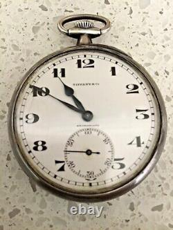 1925 Vintage made for Tiffany & CO. By Longines STERLING SILVER Pocket Watch