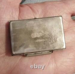 1940 silver pill box marked HAND MADE BY INDIANS
