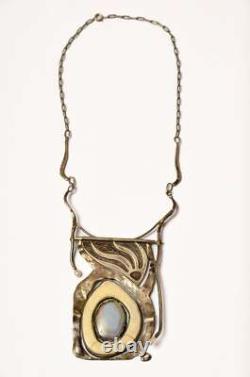 1970s Artisan Made Sterling Silver Brutalist Style Necklace