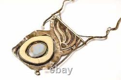 1970s Artisan Made Sterling Silver Brutalist Style Necklace