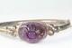 1980's Hand Made Sterling Silver Carved Amethyst Bracelet