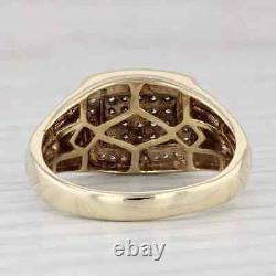 1Ct Round Cut Lab Created Diamond Cluster Men's Band Ring 14k Yellow Gold Plated