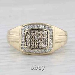 1Ct Round Cut Lab Created Diamond Cluster Men's Band Ring 14k Yellow Gold Plated