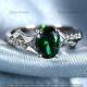 2.20 Ct Oval Cut Lab Created Emerald Solitaire Women's Ring 925 Sterling Silver