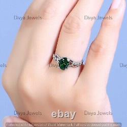 2.20 Ct Oval Cut Lab Created Emerald Solitaire Women's Ring 925 Sterling Silver