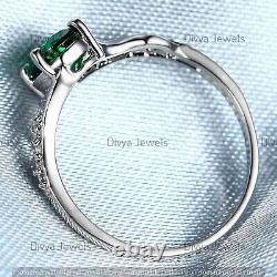 2.20 Ct Oval Cut Lab Created Emerald Solitaire Women's Ring 925 Sterling Silver