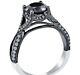 2.41Ct Lab Created Black Round Diamond Ring Black Sterling Silver Beautiful Ring