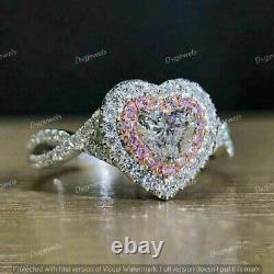 2.50 Ct Heart Cut Moissanite Women's Heart Engagement Ring 925 Sterling Silver