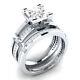 2.5ct Princess Cut Moissanite Wedding Bridal Ring Set Real 925 Sterling Silver